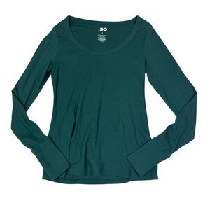SO‎ Women's Teal Long Sleeve Blouse
